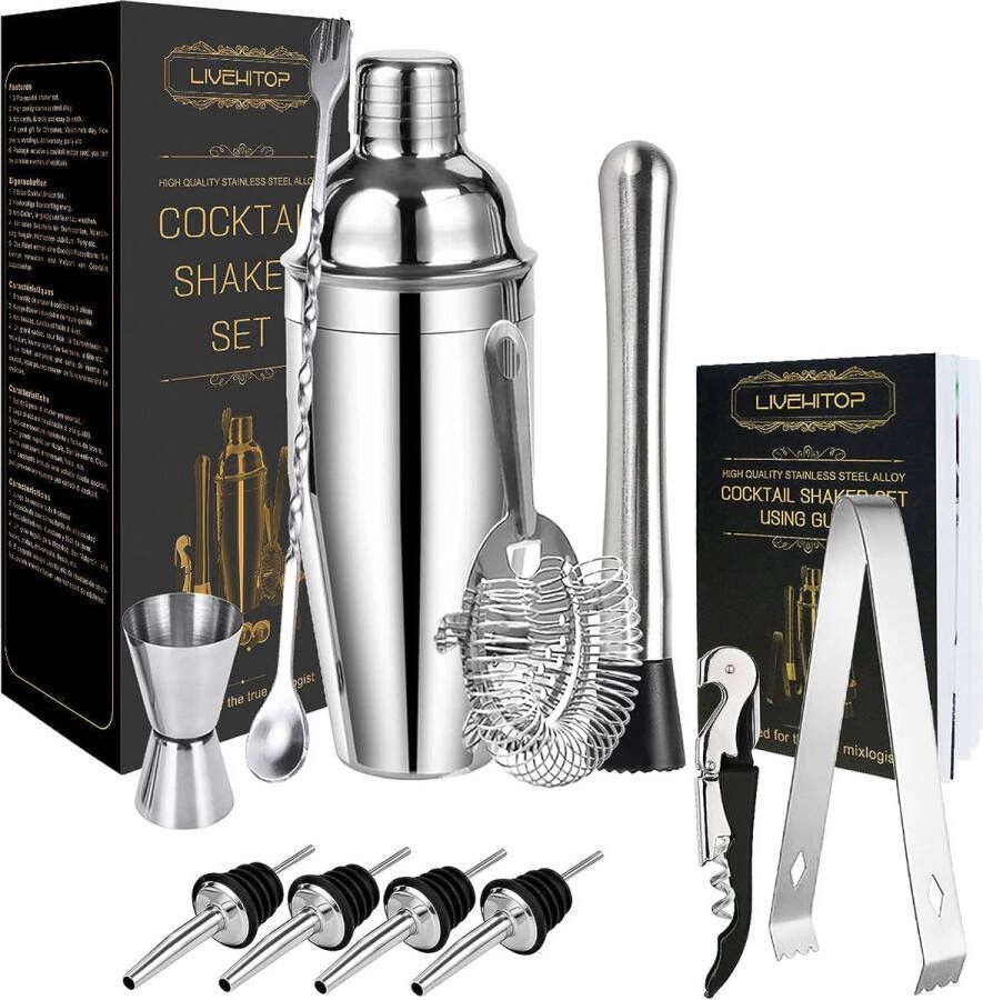 Cocktail set roestvrij staal cocktail mix set met 750 ml cocktailshaker professionele cocktailshaker set voor bar thuis feest