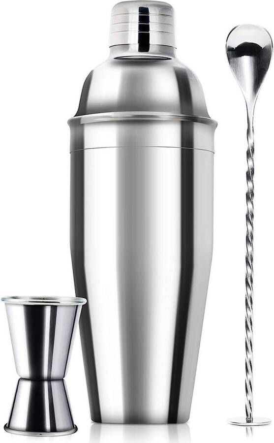 Cocktail Shaker Snel Sapmixer Martini Shaker Chill Drankjes 24oz 3-delige Barman Kit-Met Maatjigger Menglepel-Ingebouwde Barman Zeef