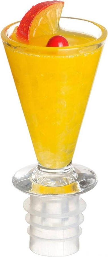 Cocktailglas met oranje flessendop uniek design perfect voor feestjes