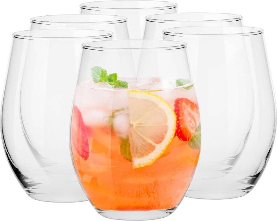 Cocktailglazen 624 ml glazen set van 6 champagneglazen longdrinkglazen drinkglazen waterglazen ijskoffieglazen dessertglazen drinkglazen grote sapglazen