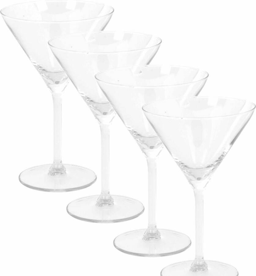 Merkloos Sans marque 4x Cocktailglazen martiniglazen 260 ml van glas 26 cl Keukenbenodigdheden Bar cafebenodigdheden Glazen Martiniglazen Cocktailglazen