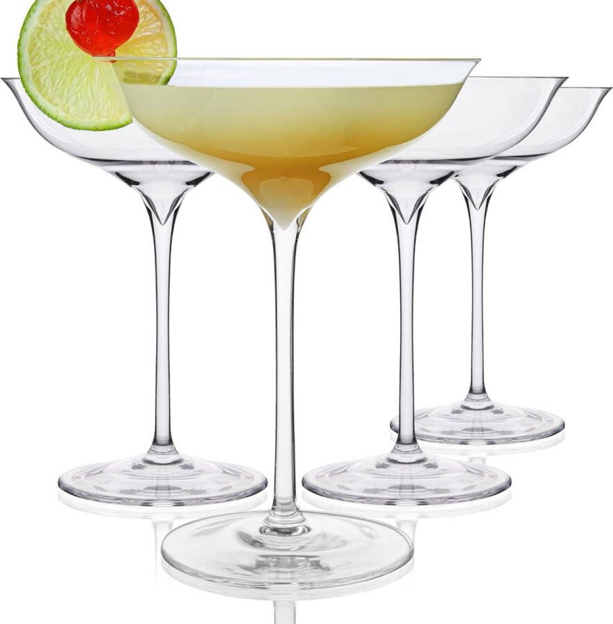 Cocktailglazen set van 4 stuks 24cl Onbreekbaar & Elegant ontwerp Glazenset Cocktailglazen Cocktailglas Martini glazen Longdrinkglazen Feestglazen Bartenderset Baraccessoires