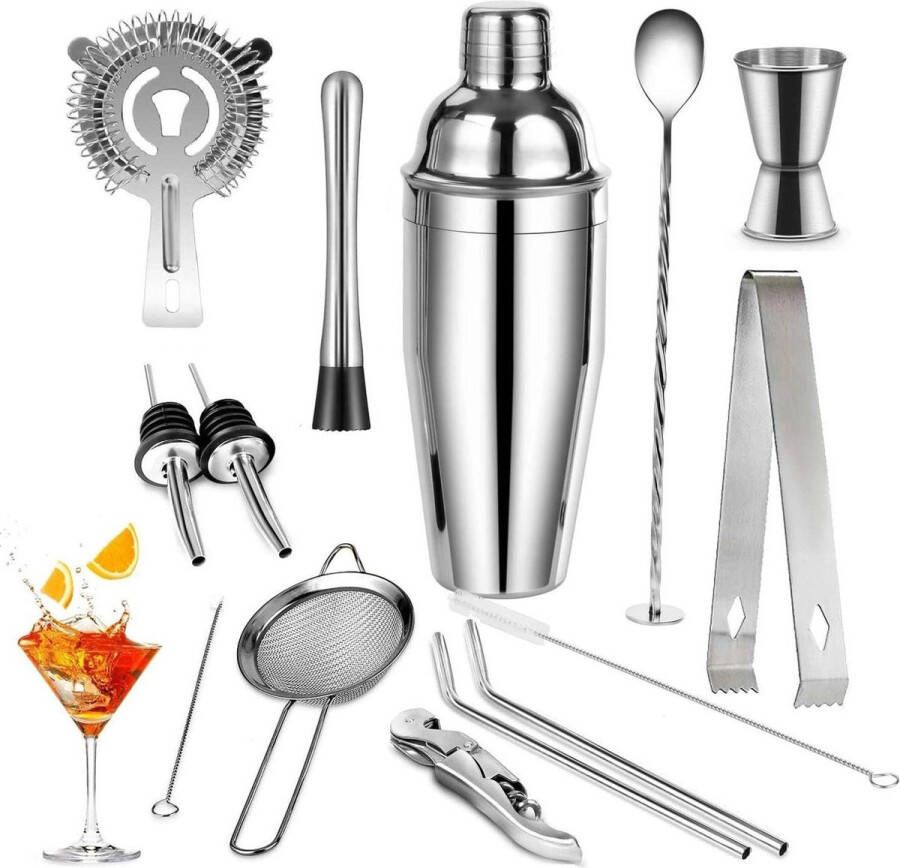 Cocktailset 13 Stks Cocktail Shaker Set-Bartending Kit RVS-Grote Drink Mixer Kits