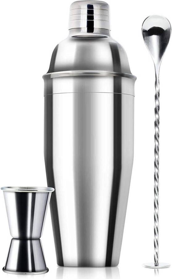 Cocktailset 24oz Sapmixer Martini Shaker Chill Drankjes Snel 3-delige Barman Kit Drink Shaker Bar Gereedschap Set met Maatjigger Menglepel Ingebouwde Barman Zeef