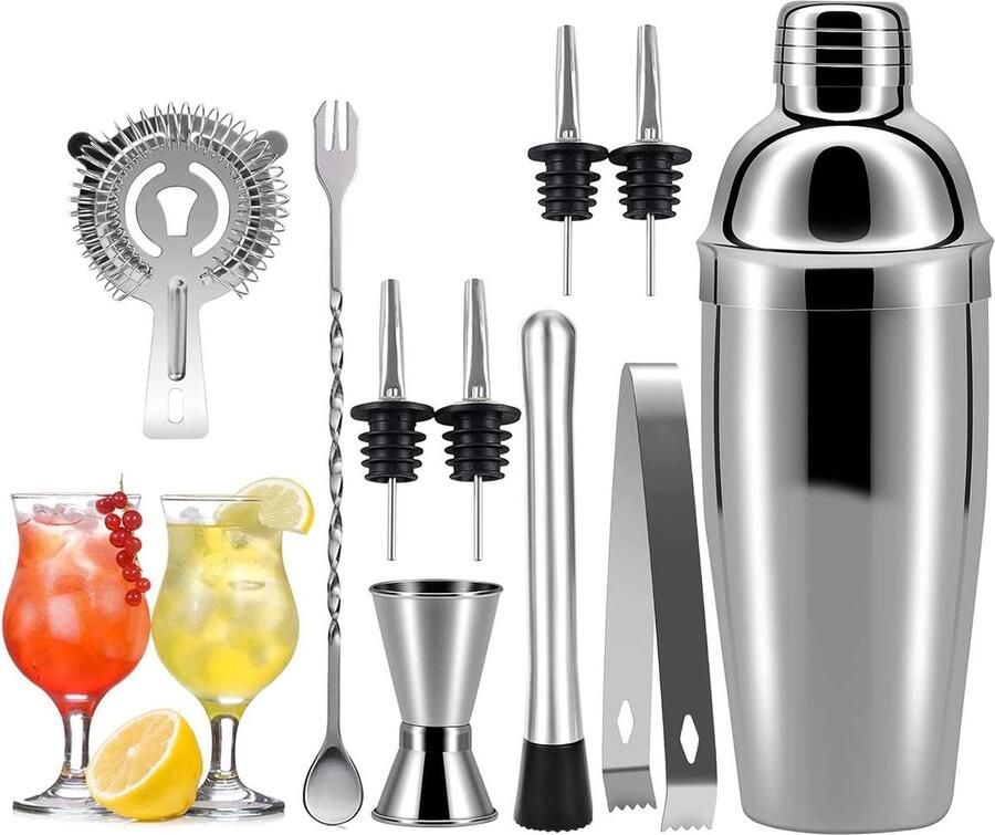 Cocktailset 750 ml roestvrij staal professionele cocktailmixer baraccessoires voor thuis of in de bar
