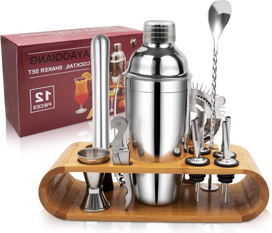Cocktailset 750 ml roestvrijstalen cocktailmengset bartending kit thuis bar Kerstmis verjaardag bruiloft