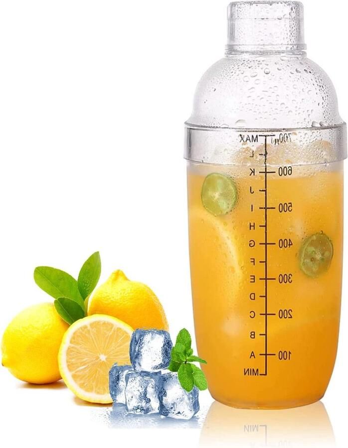Cocktailset Plastic Hars Transparante Shaker Fles Schaal Zeef Mixer Shaker Cup Thuis Bar Melk Thee Winkel Party Koffiebar Restaurant 700ml