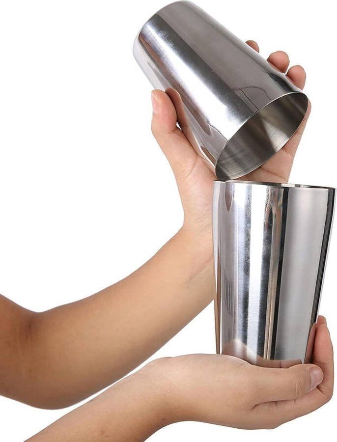Cocktailset Professionele barman Cocktail Making Set 2-delige Boston Shaking Tin Sets 800-600ML RVS Shaker