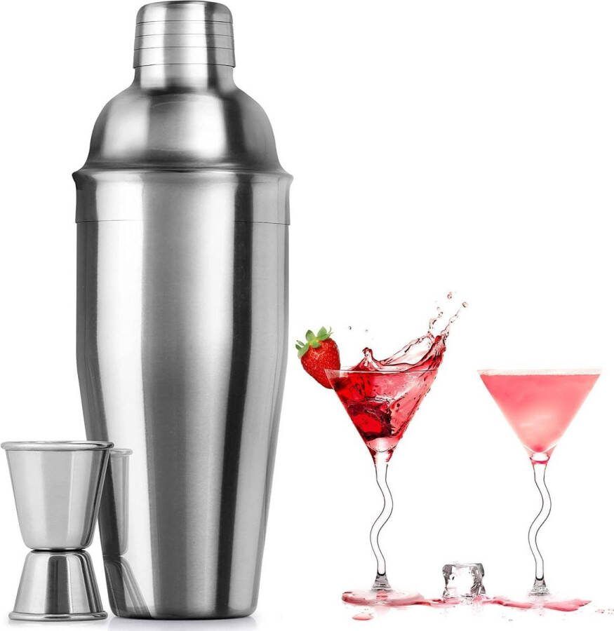 Cocktailset Roestvrijstalen 26 Ounce 750 ml cocktailshaker Ingebouwde barmanzeef met maatbekers Drinkbar Set Accessoires