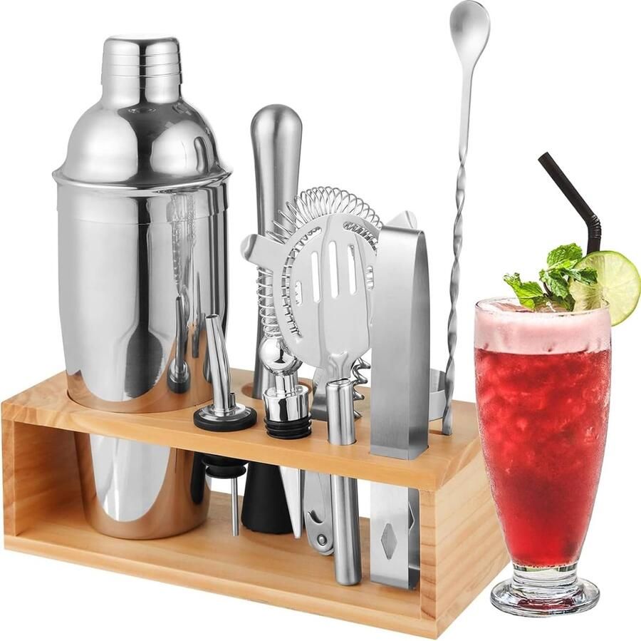 Cocktailshaker cocktailset 10-delige geschenkbarset baraccessoires cocktailset 750 ml premium barkeeperset voor thuis bar