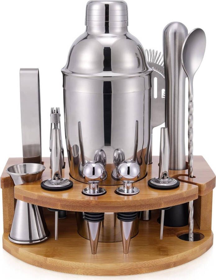 Cocktailshakerset met standaard 750 ml 12-delige professionele cocktailset voor het mixen van dranken cadeaus voor mannen papa vrouwen cocktailliefhebbers barkeeperset voor de huisbar party