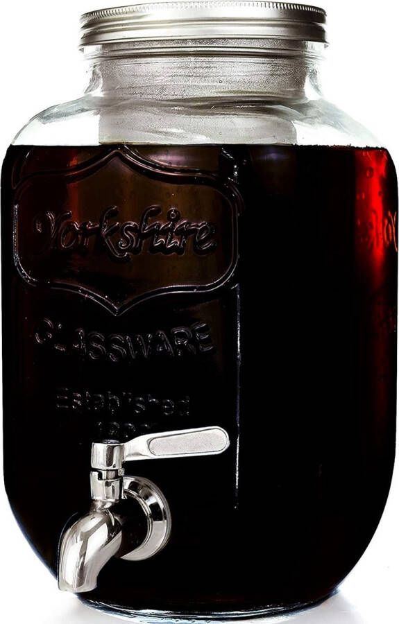Cold Brew Coffee Maker thee- en koffiezetapparaat met zeefinzet voor ijskoffie ijsthee en meer glazen karaf van 3 8 liter met kraan