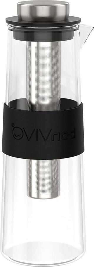 Cold Brew Coffee Maker van borosilicaatglas en roestvrijstalen filter Koffiemaker voor koude brew 1 liter (4 kopjes)