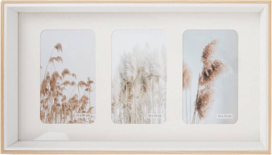 Collage Fotolijst BALTIC Hout Wit 42 x 22 x 3 cm Pass partout 10 x 15 cm FSC -gecertificeerd hout: verantwoord hout