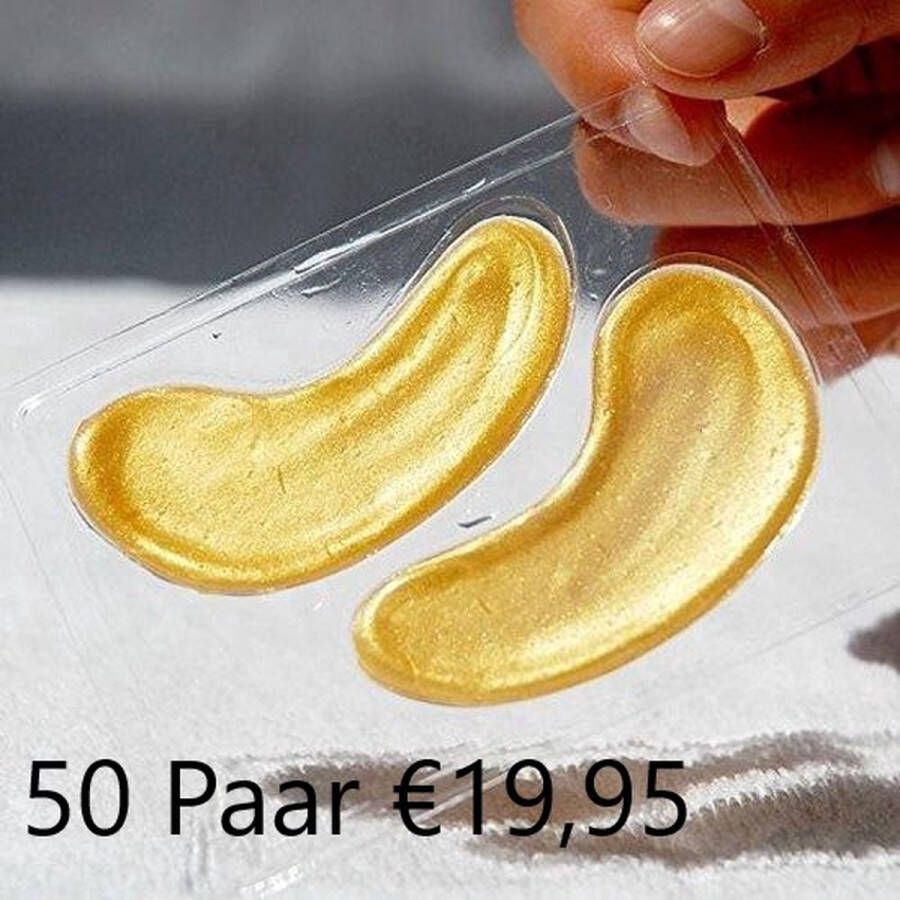 Collageen oogmasker Gezichtsverzorging tegen wallen (50 Paar) Eye pads tegen donkere kringen Hydrogel 24K goud