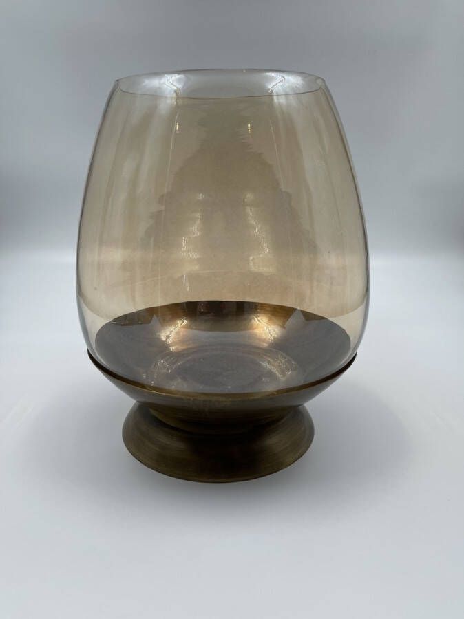Colmore windlicht op brons kleurige voet