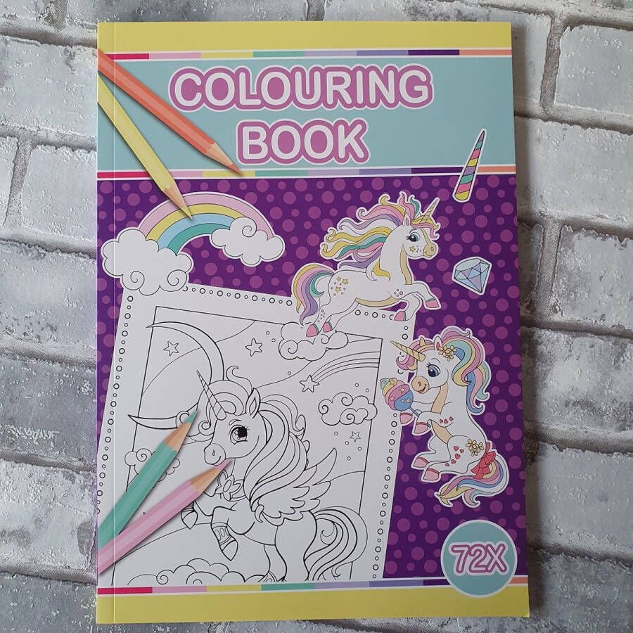Colouring book eenhoorns kleurboek 72 kleurplaten creatief