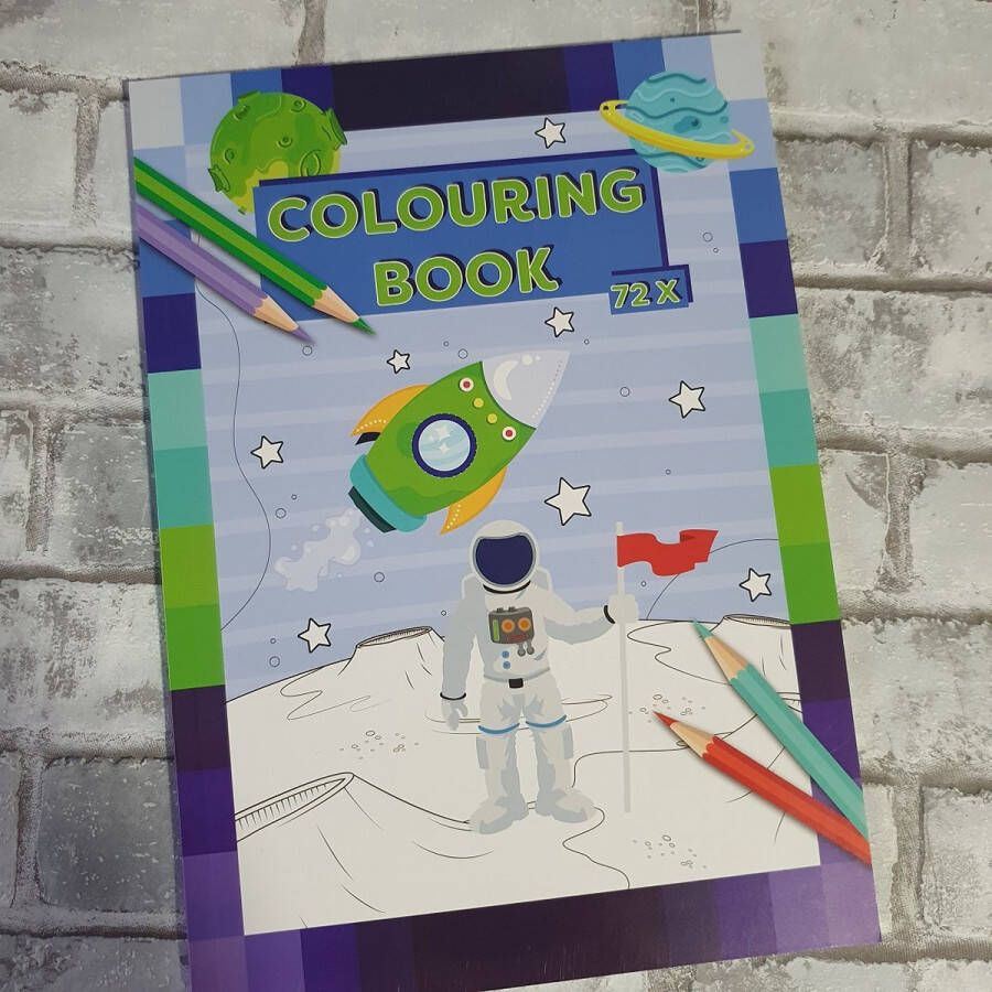 Colouring book ruimtevaart kleurboek 72 kleurplaten creatief