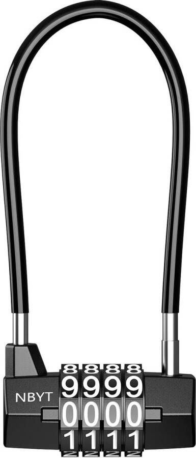 Combinatiehangslot hangslot met lange beugel 4-cijferig combinatieslot weerbestendig codehangslot met klein nummer hangslot voor bagagekabel voor sportschool garage