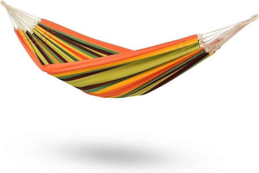 Comfort Hangmat Paradiso Esmeralda XXL 250cm x 175cm Handgemaakt in Brazilië Tot 200kg Kleurrijk Gestreept hangmat 2 person