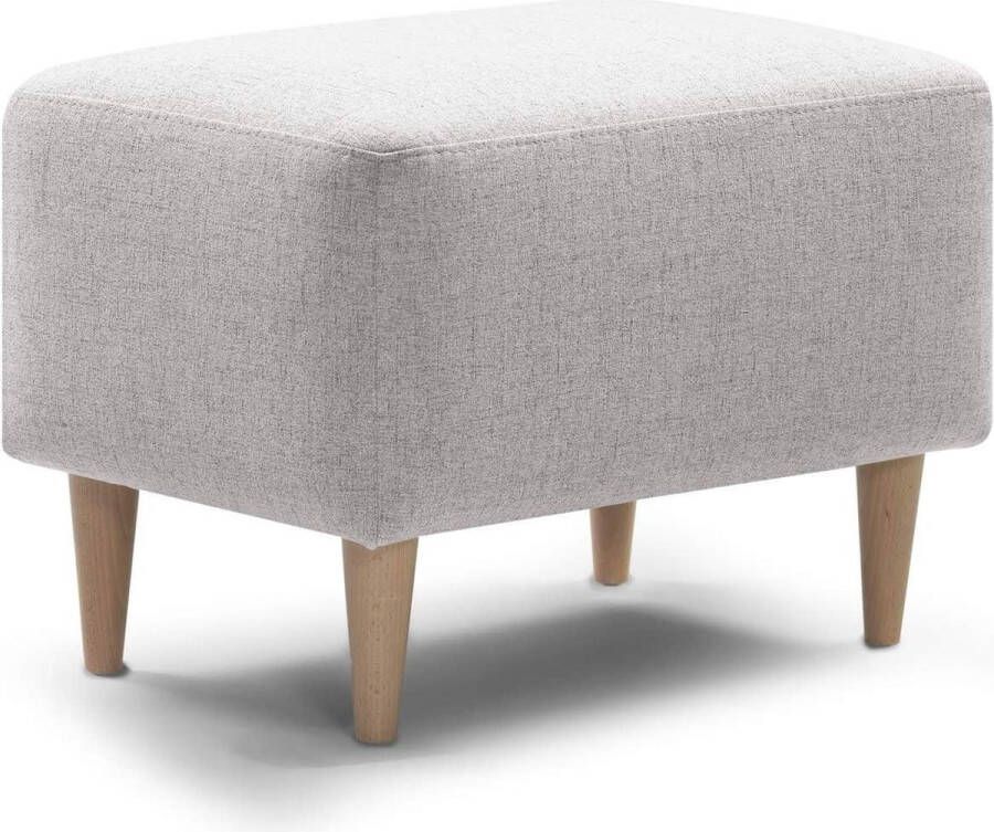 Comfortabele en Moderne Voetenbank met Houten Poten Grijs Öko-Tex Gecertificeerd Duitse Kwaliteitsstandaard