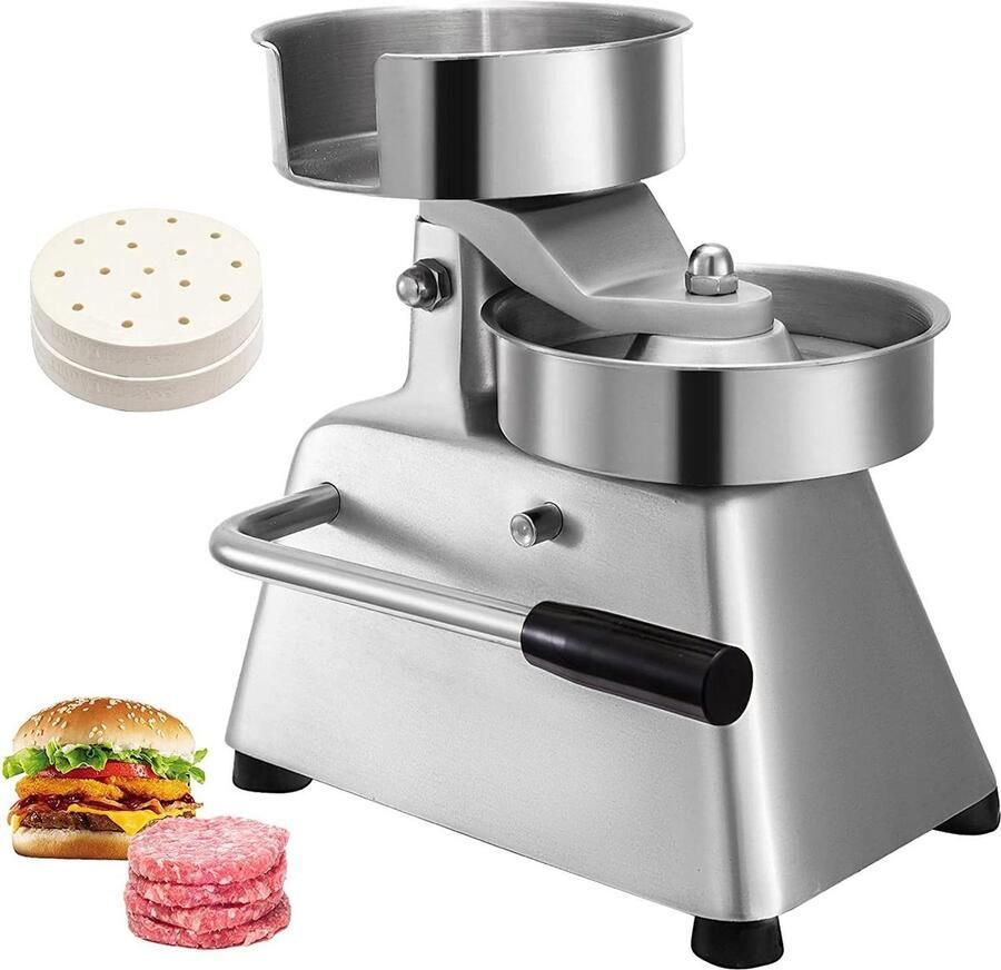 Commerciële Hamburger Patty Maker 4 Inch Rvs Burger Press Heavy Duty Vlees Patty Maker Hamburger Vormen Processor 1000 Stuks Patty Papers stainless steel press