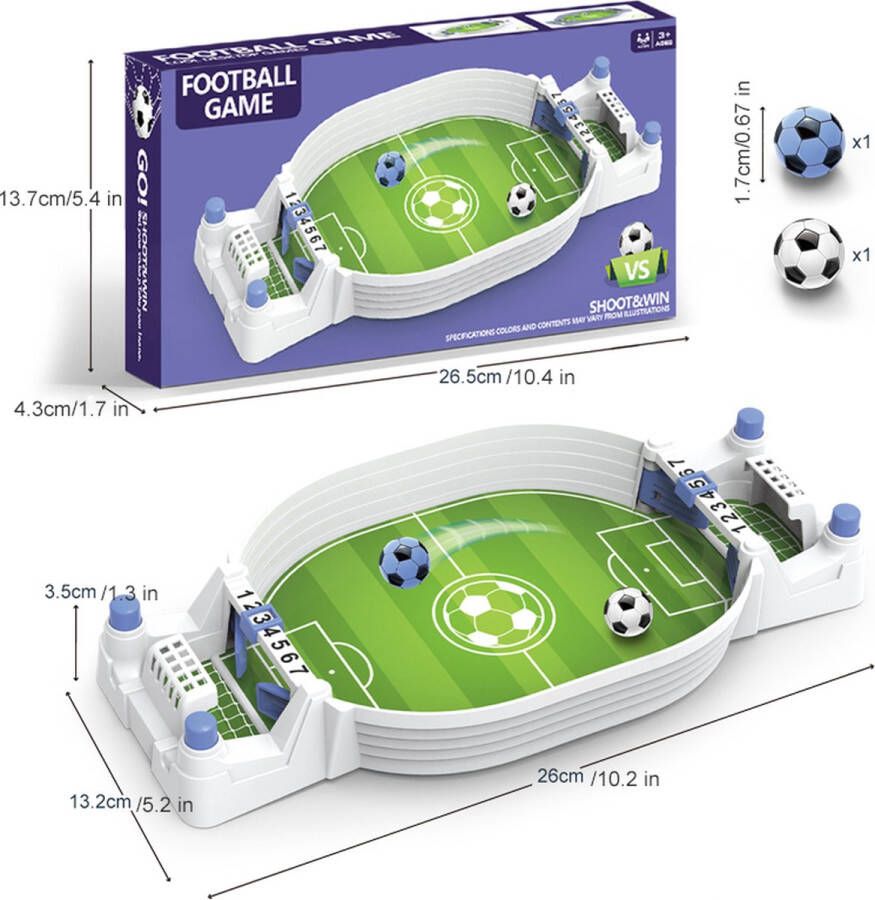 Compact Tafelvoetbal Spel Balspel Familie Spel Voetbal Bord Wit grijs Spel voor Kids & Volwassenen Interactief Spel Familiespel Voetbal Spel Tafelvoetbal Mini Spel Reis Spel Reizen Compact Spel Grappig & Hoge Kwaliteit