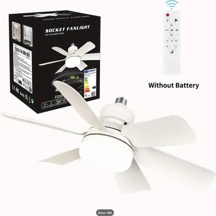 Compacte plafondventilator Ø 51 CM Met verlichting Met Afstandsbediening Dimbaar Warm licht of koeler licht instelbaar Super snelle en eenvoudige installatie!- Compact Zeer Stil Koel voor de zomer