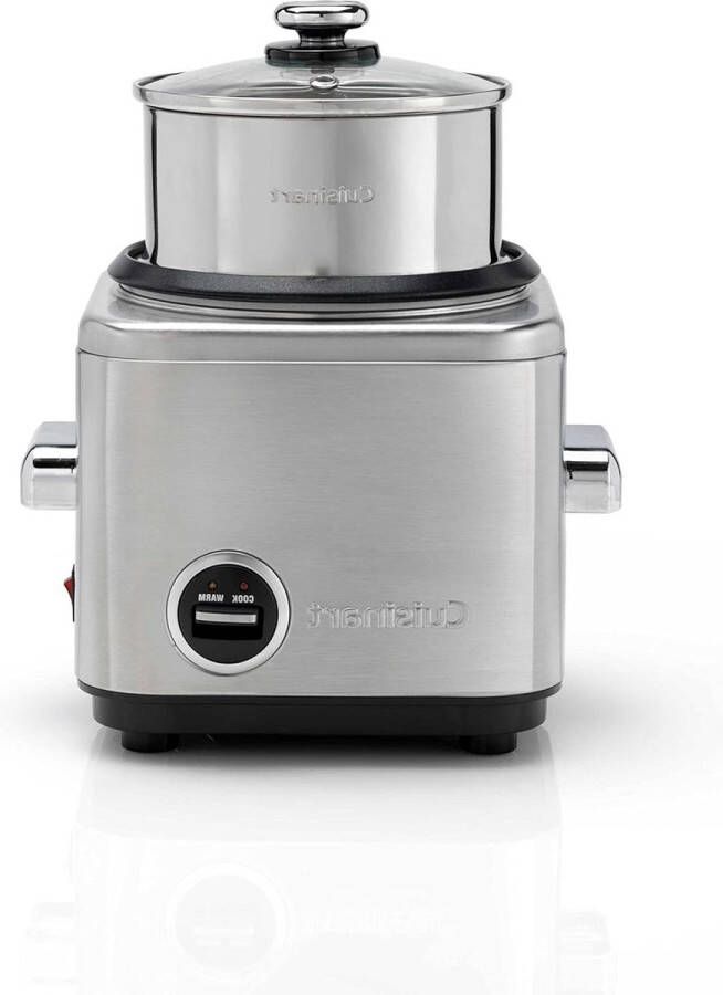 Compacte Rijstkoker & Stoomkoker Geborsteld RVS Inhoudscapaciteit 400g Rijst Inclusief Maatbeker Rijstlepel