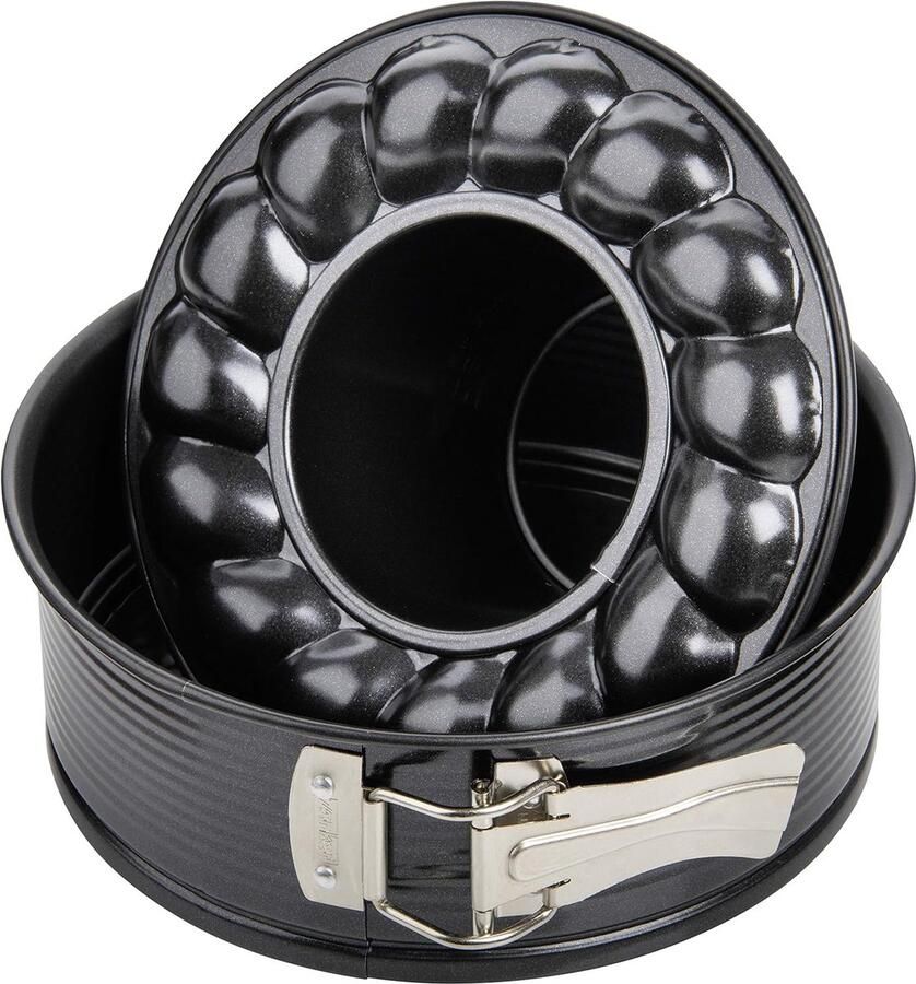 Compacte Springvorm Bakvorm Met Innovatieve Antiaanbaklaag 18 cm Zwart