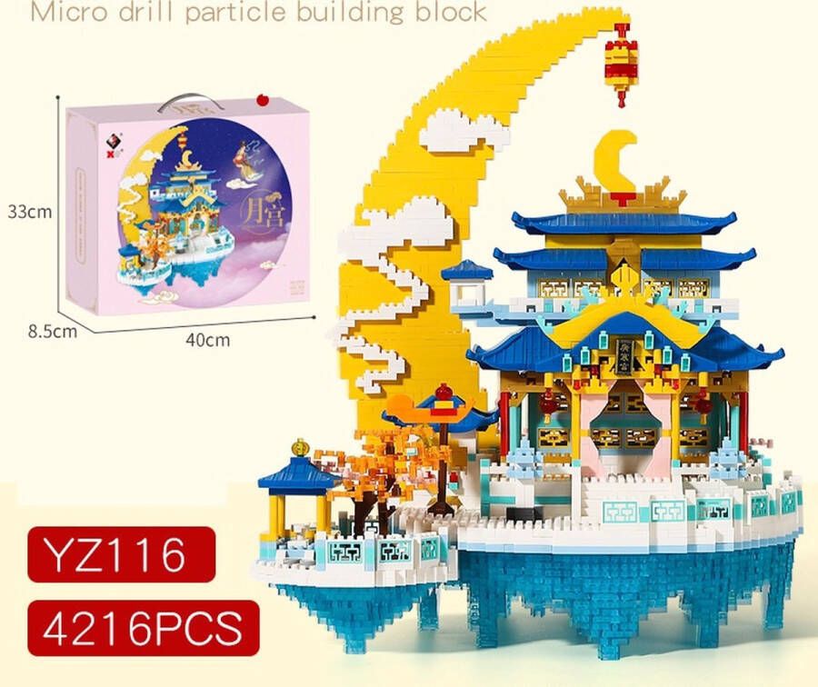 Compatibel met Legostenen Moon Palace 3D-modelbouwpakket mythologische architectuur speelgoed cadeaus voor kinderen en volwassenen kasteel bouwstenen van kleine deeltjes puzzelcadeaus (4216 stukjes)