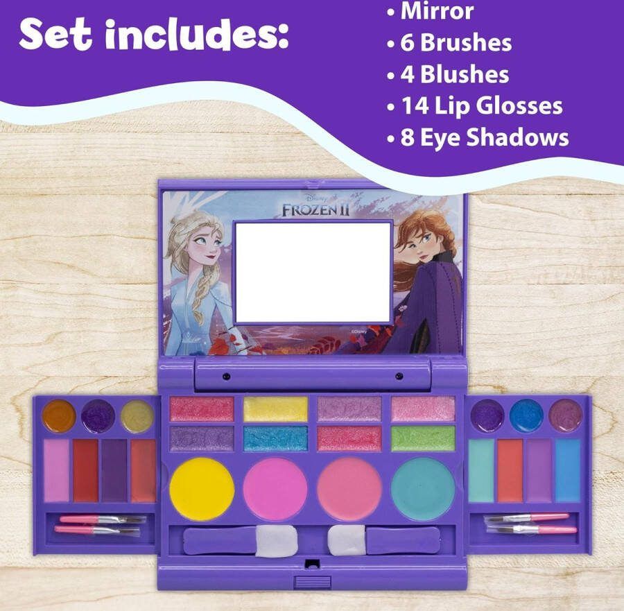 Complete Make-up koffer Frozen Beauty Palette Make-up Cadeauset Kleurrijke Lipgloss Glanzende Crèmes Blush & Bronzer Prinsessenlook Kinderen Make-up Accessoires Spiegel Complete Make up koffer