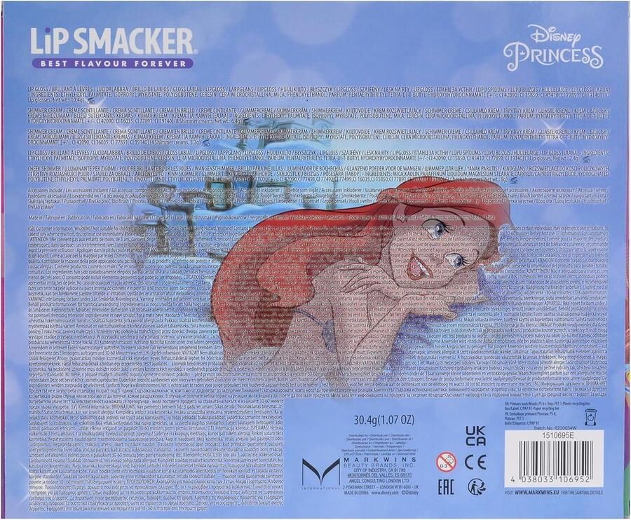 Complete Make-up koffer Princess Ariel Beauty Palette Make-up Cadeauset inclusief Kleurrijke Lipgloss Glanzende Crèmes Blush & Bronzer voor Prinsessenlook Make-up Accessoires & Spiegel zijn Inbegrepen Complete Make up koffer