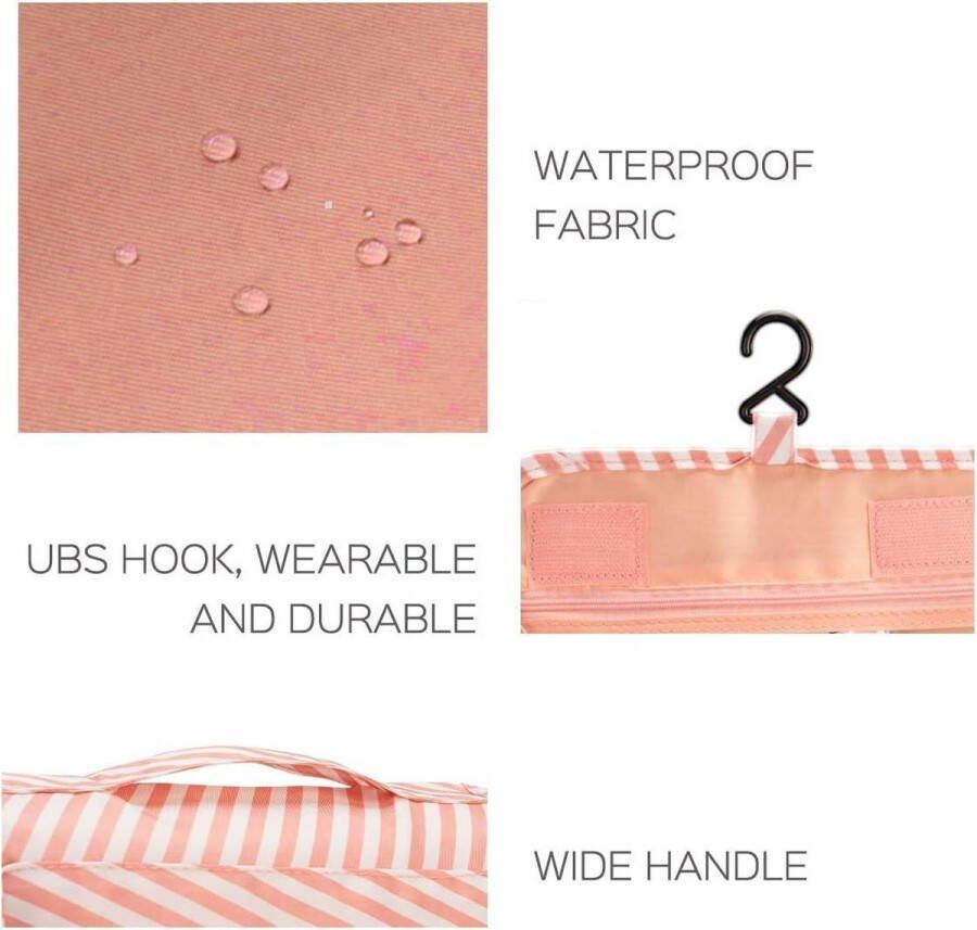 Complete Make-up koffer Toilettas Reizen Ophangbaar Waterdichte Met Mesh en Ritsvak Toilettas Dames Heren voor Op Reis Make-Up Toiletartikelen Koffers Organisator Voor Cosmetica Toilettas Voor Vrouwen Complete Make up koffer
