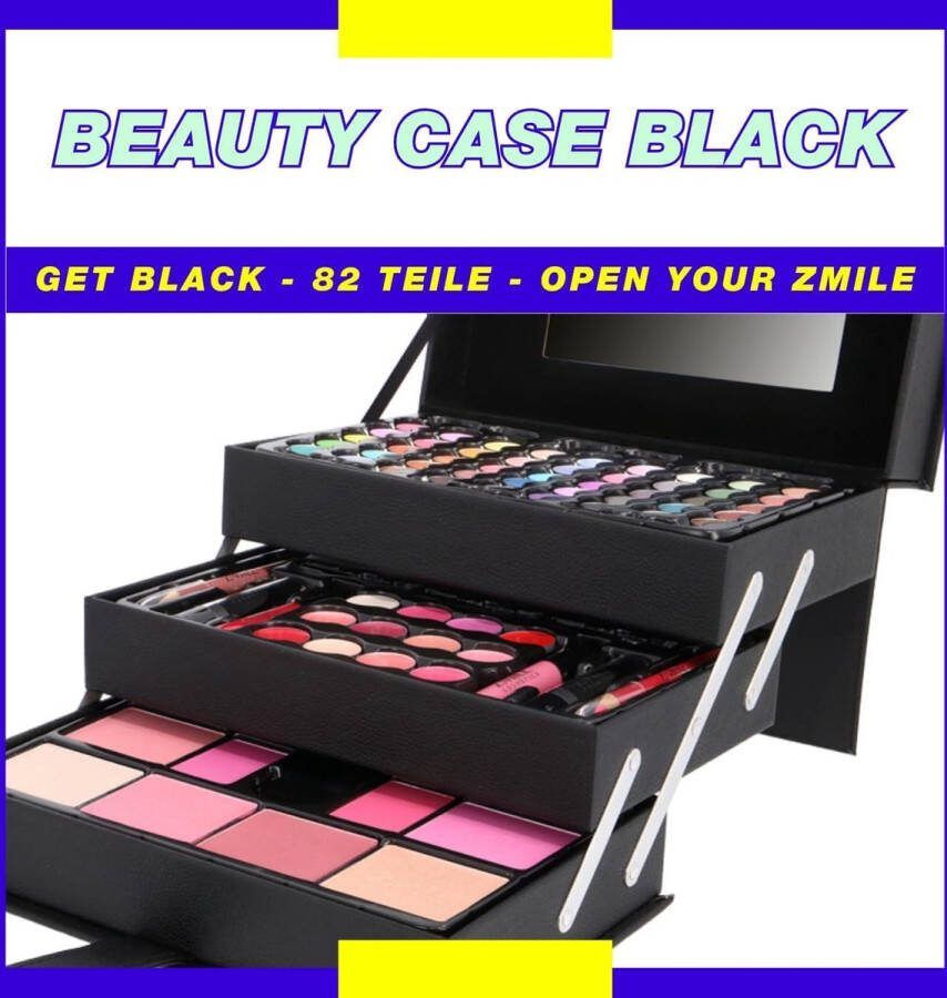 Complete Make up koffer zwart veganistische cosmetica professionele make up artikelen. Complete Make up koffer