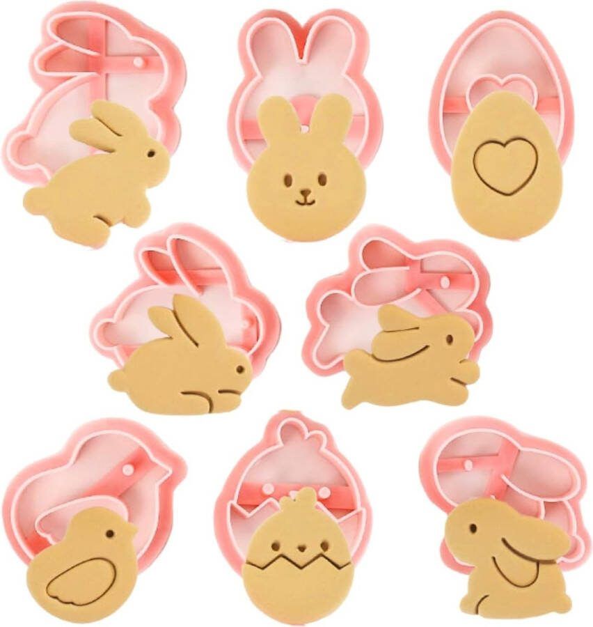 Complete Paas Koekjesuitsteker Set van 8 Stuks voor Unieke Paaskoekjes