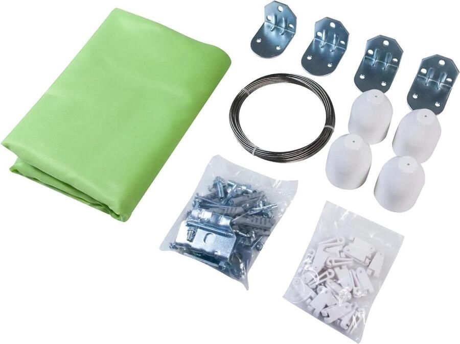 Complete set cable tensioning technology awning- 270 x 140 cm- ideal for pergola or conservatory- sun protection- apple green- 10869