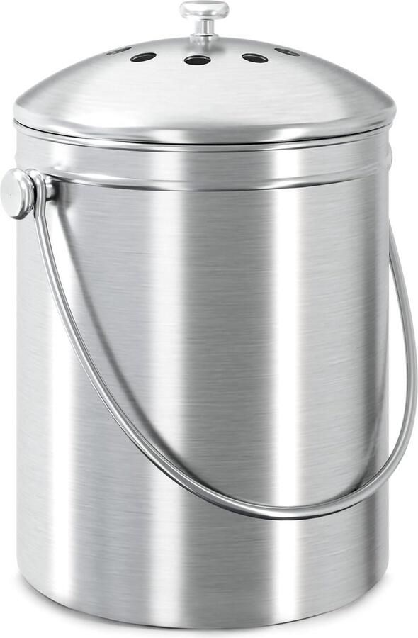 Compostbak 1 3 gallon inclusief koolstoffilter van Utopia Kitchen