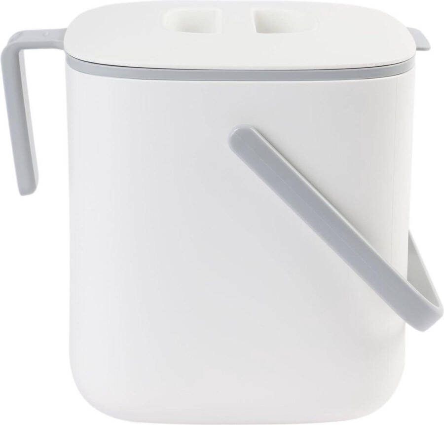 Compostbak voor in de keuken gemakkelijk schoon te maken voedselafvalbak met handgrepen aanrecht keuken voedselschrootemmer Made in Korea (26 L) Wit vegetable waste bin