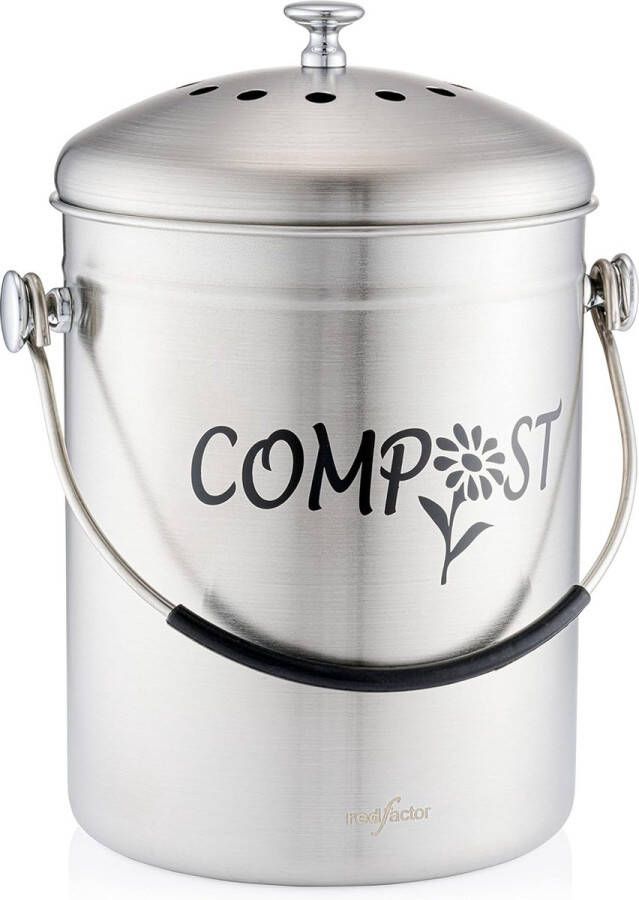 Compostbak voor keuken roestvrij staal geurloze biologische bak