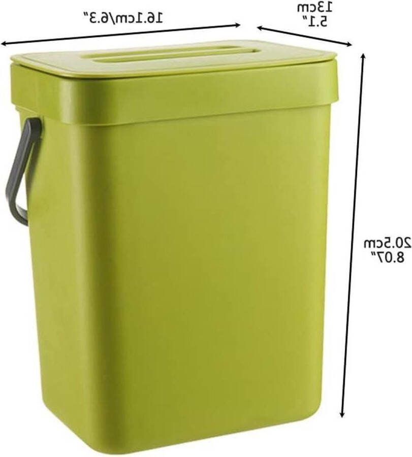 Compostemmer voor keuken 3 l vuilnisemmer met deksel keukenwerkblad container binnenvuilnisemmer kleine compostcontainer keuken