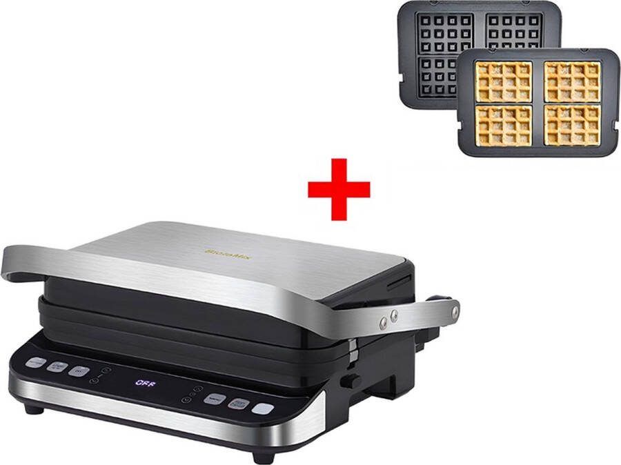 Contactgrill Met Uitneembare Platen Wafelijzer Met Verwisselbare Platen Groot Tosti Ijzer Grill BBQ 2000W