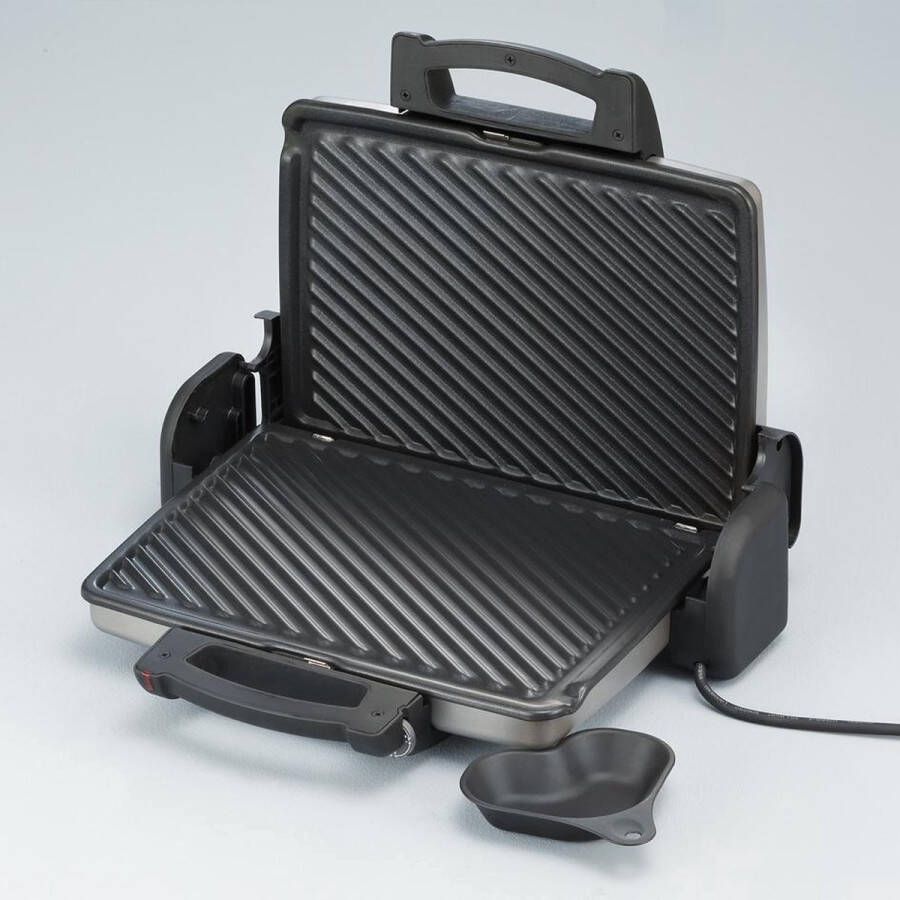 Contactgrill Tosti IJzer Panini Grill Anti Aanbaklaag 1800W Zilver