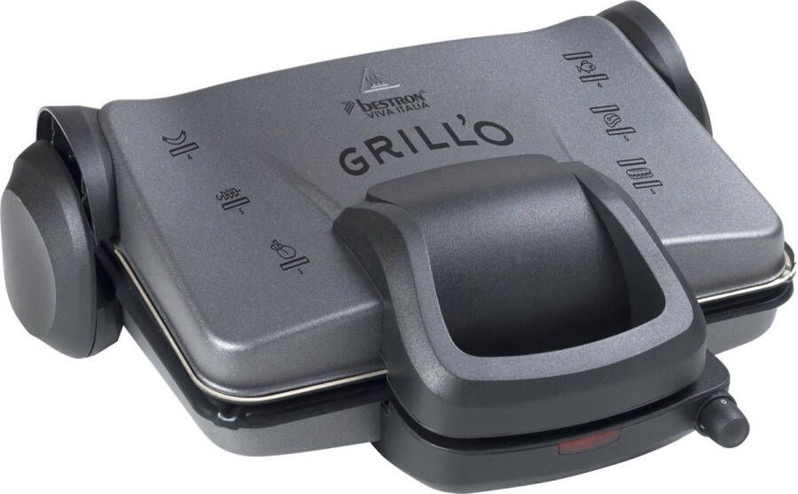 Contactgrill Tosti IJzer Panini Grill Anti Aanbaklaag 1800W Zwart