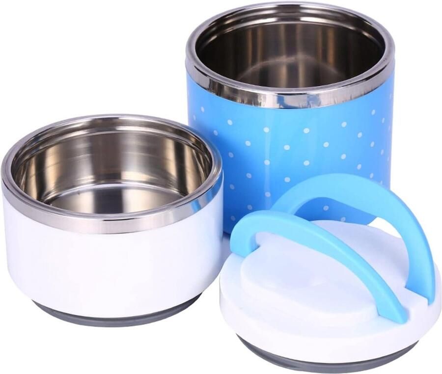 Contenitore per alimenti in acciaio INOX 1 3 strati doppio strato blu thermo-lunchbox Edelstahl-Boxen heiß lunch box KinderThermoskanne Akozon Containers