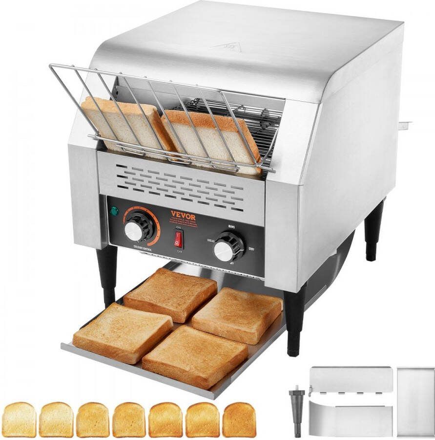 Continue broodrooster 1770 W broodrooster met transportband kettingbroodrooster drie instelbare modi 150 300 450 plakjes per uur commerciële broodrooster transportband Edelstal restaurants bakkerijen
