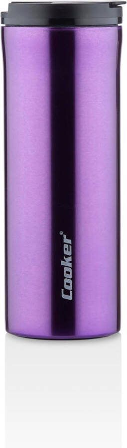 Cooker Thermo drinkfles Thermosbeker Thermoskoffiebeker Thermostheebeker 400ml Purple