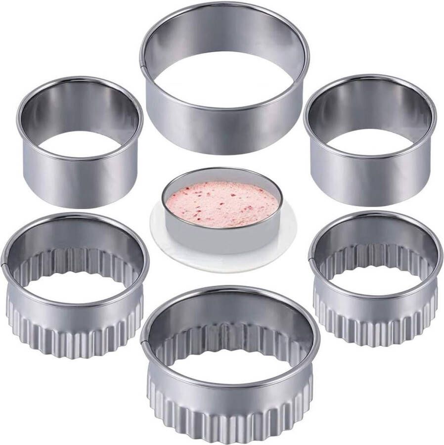 Cookie Cutters Ringen Cookie Cutters Ronde Uitsteekvorm van roestvrij staal koekjessnijder DIY Fondant Taartdecoratie Koekjes Bakken Keuken Accessoires 6 stuks
