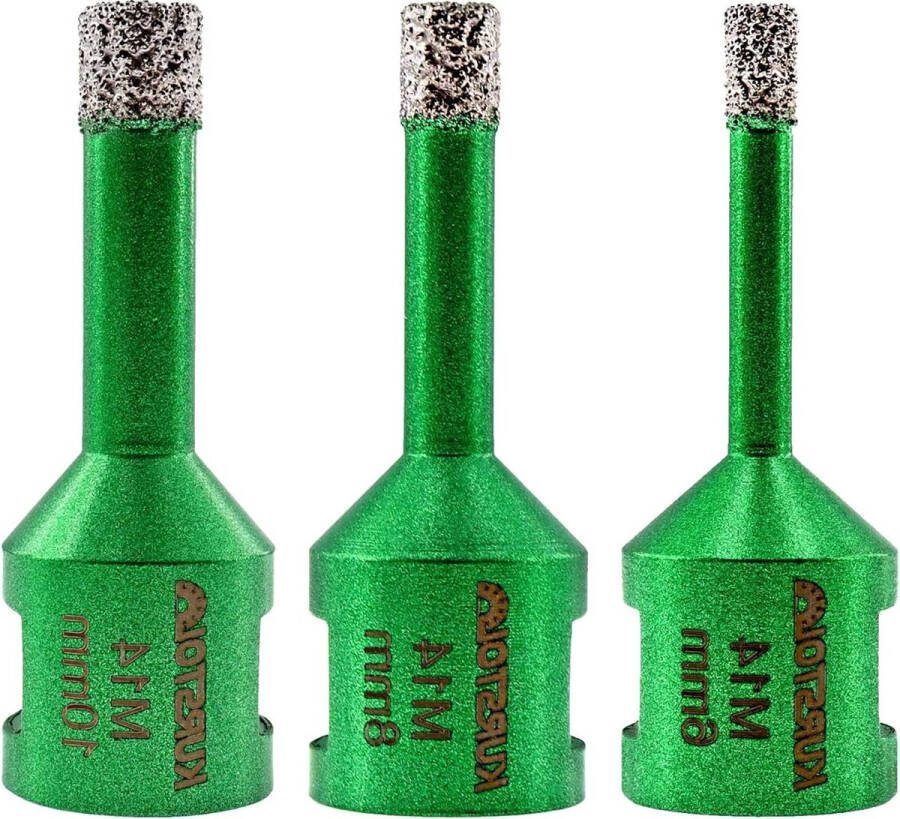 Core Boor Set van Diameter 6-8-10mm M14 Draad Voor Droog Boren Porselein Keramische Tegel Graniet Marmer Steen Haakse Slijper