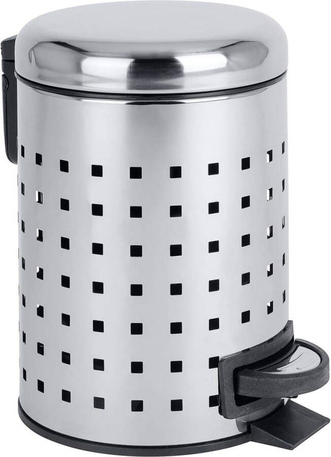 Cosmetica-pedaalemmer gatdesign roestvrij staal – cosmetica-emmer vuilnisbak met pedaalmechanisme inhoud: 3 l roestvrij staal 17 x 25 x 22 5 cm glanzend